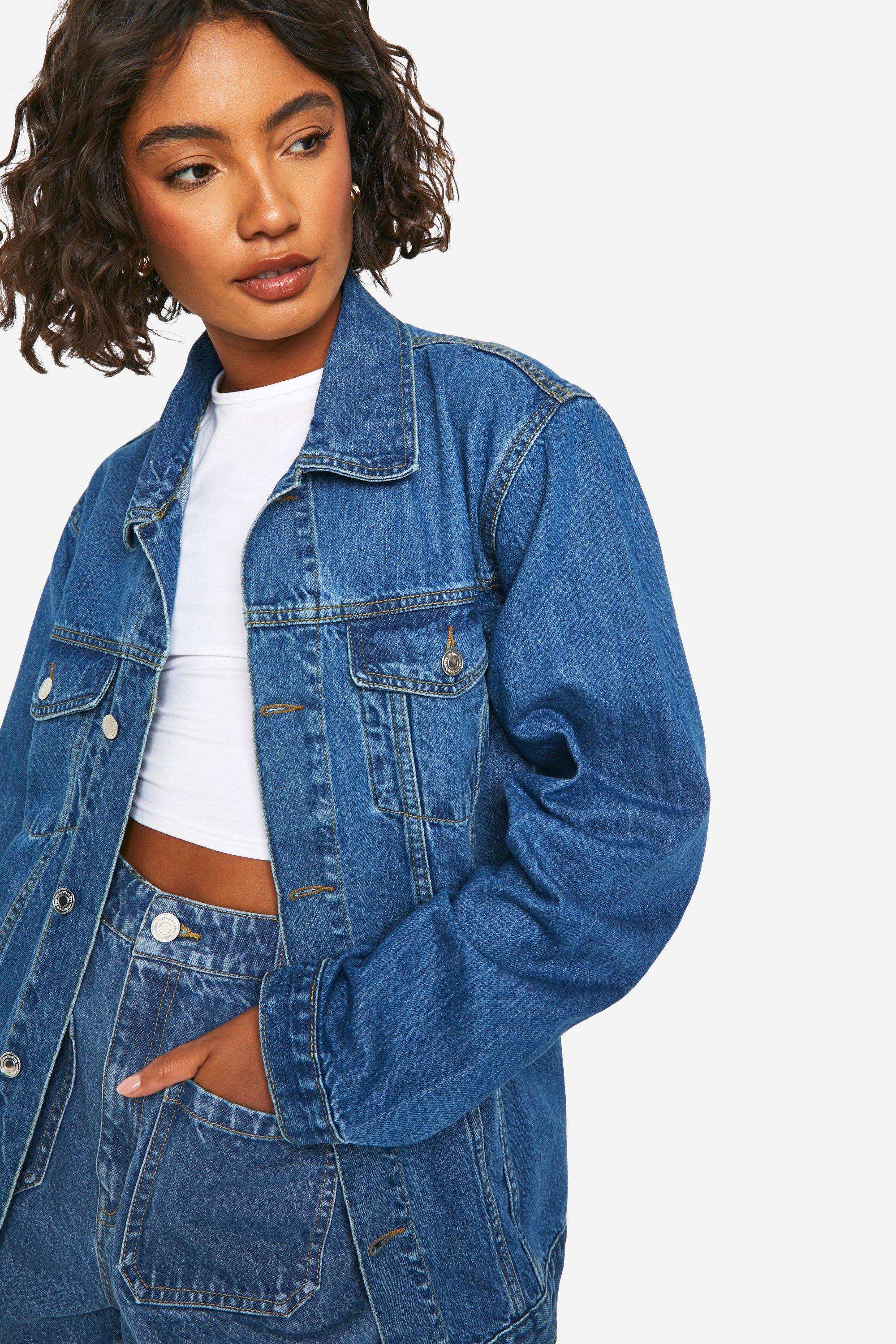 Boohoo blue denim jacket hotsell